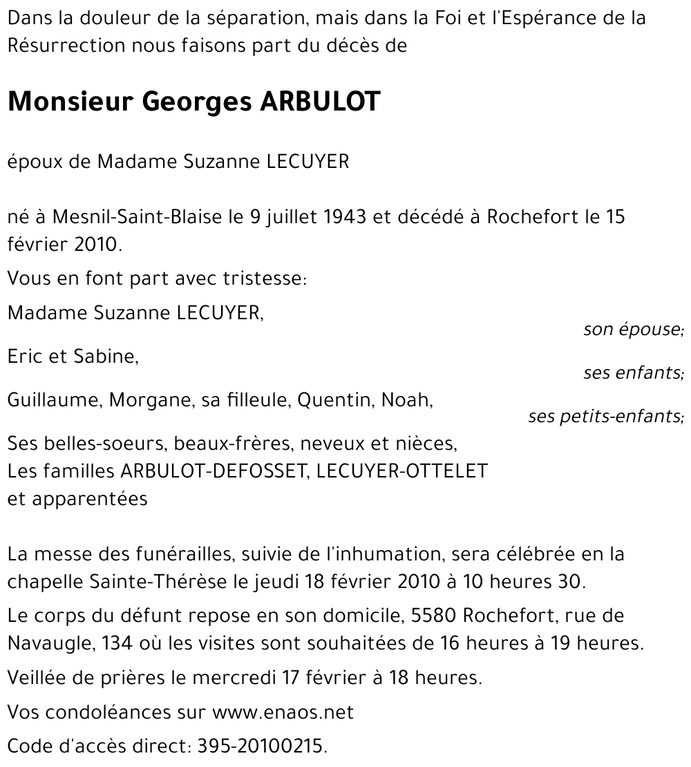 Georges ARBULOT