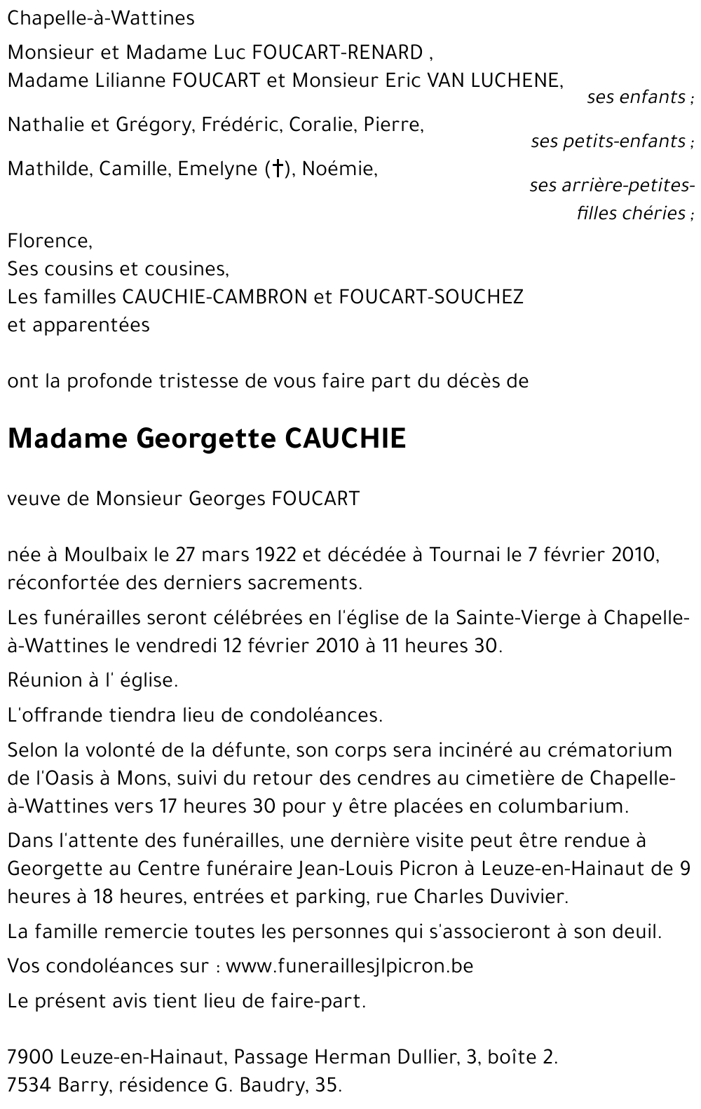 Georgette CAUCHIE