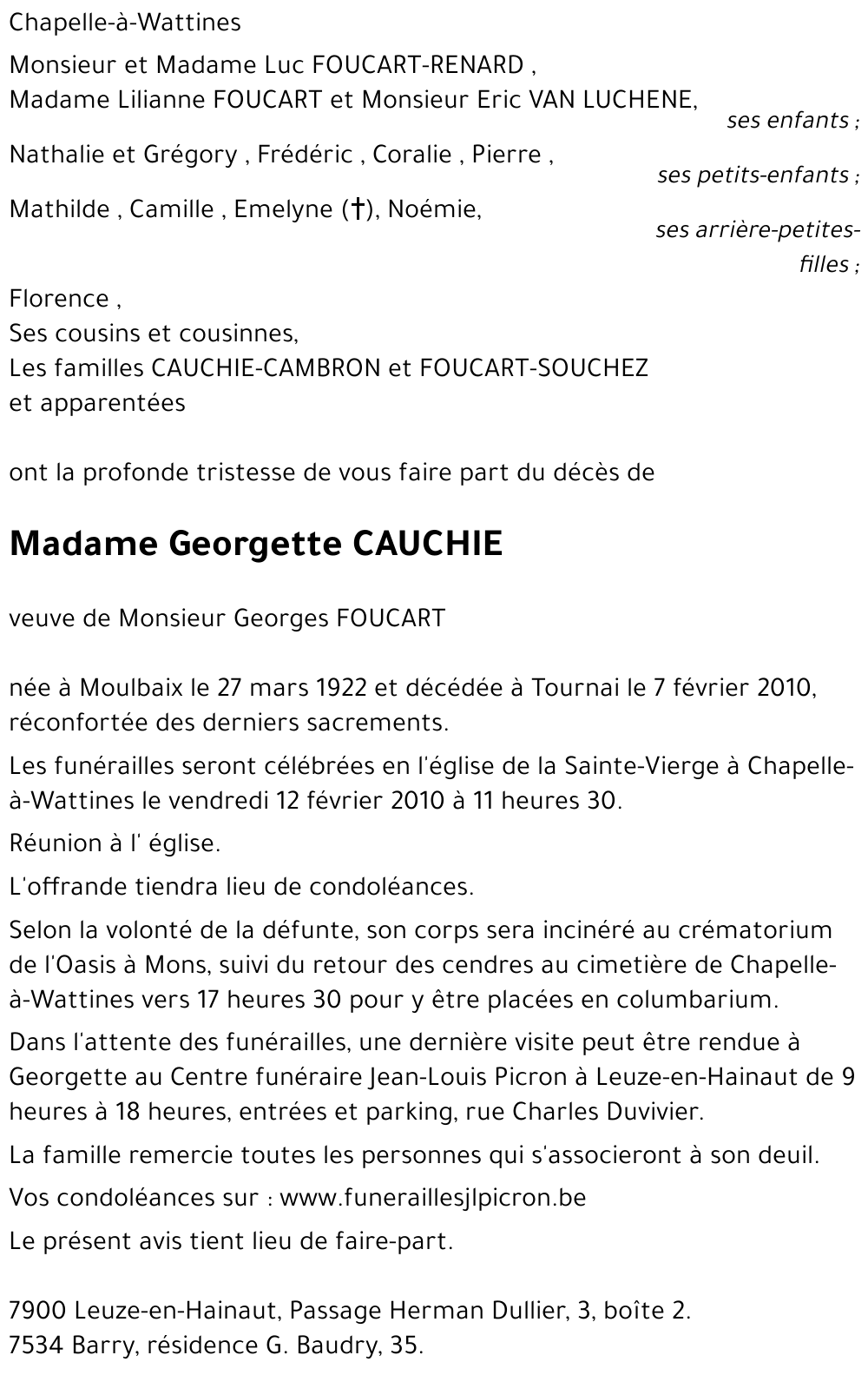 Georgette CAUCHIE