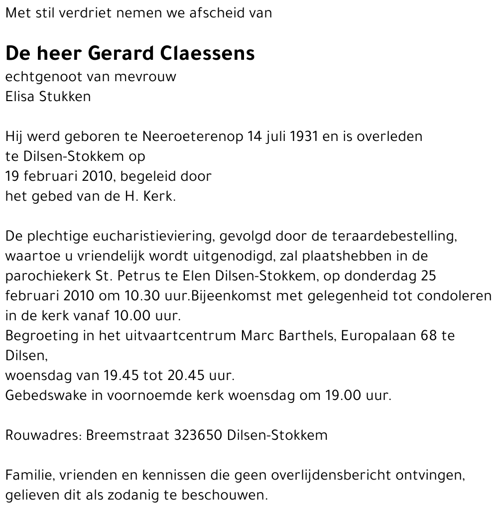 Gerard Claessens