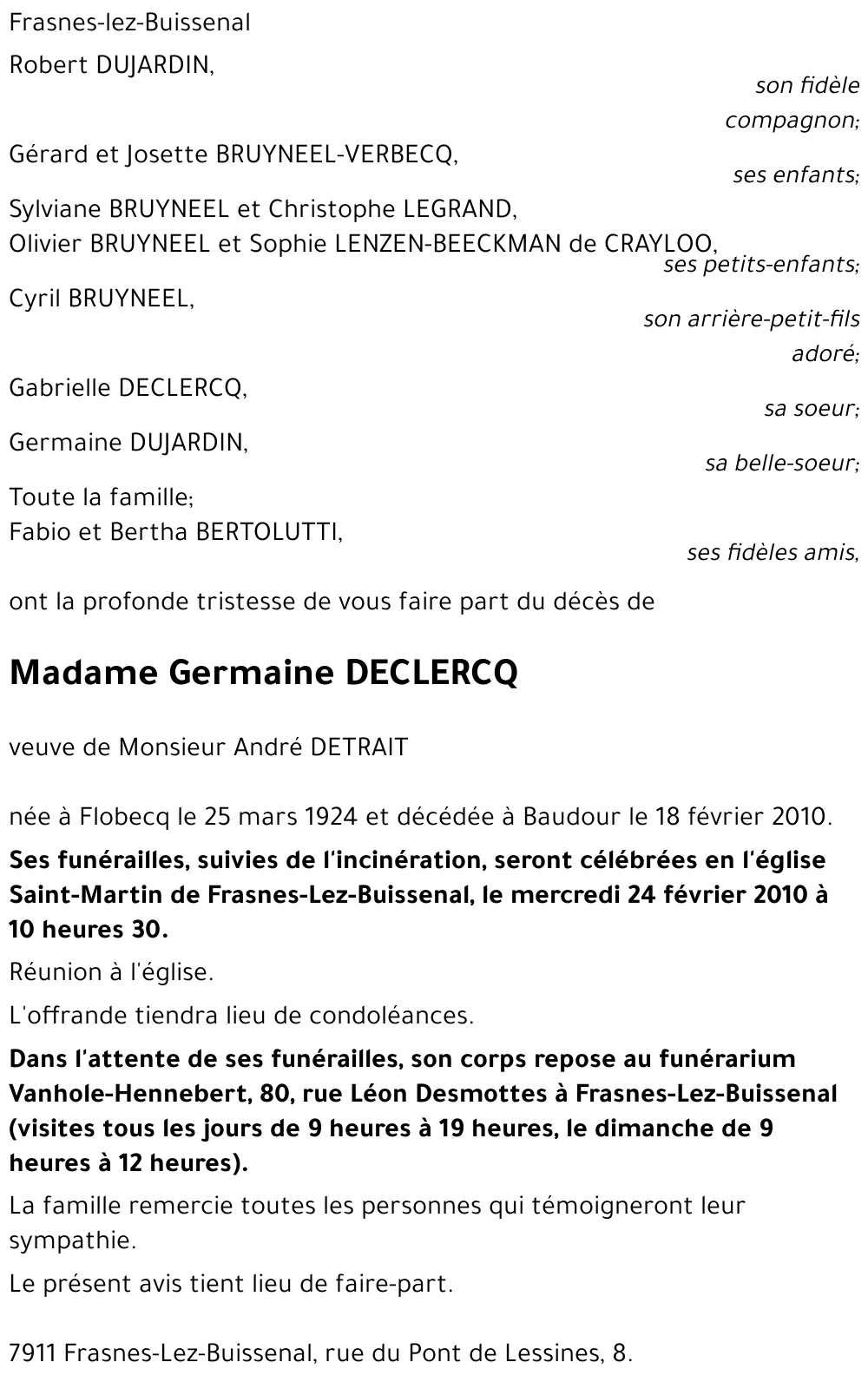 Germaine DECLERCQ