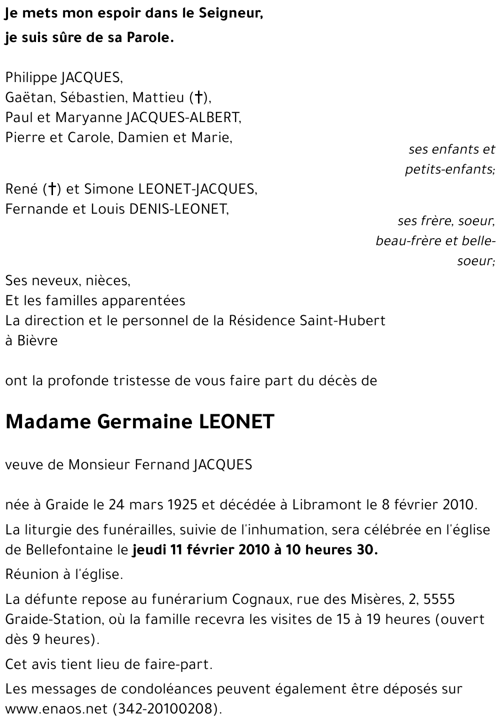 Germaine LEONET
