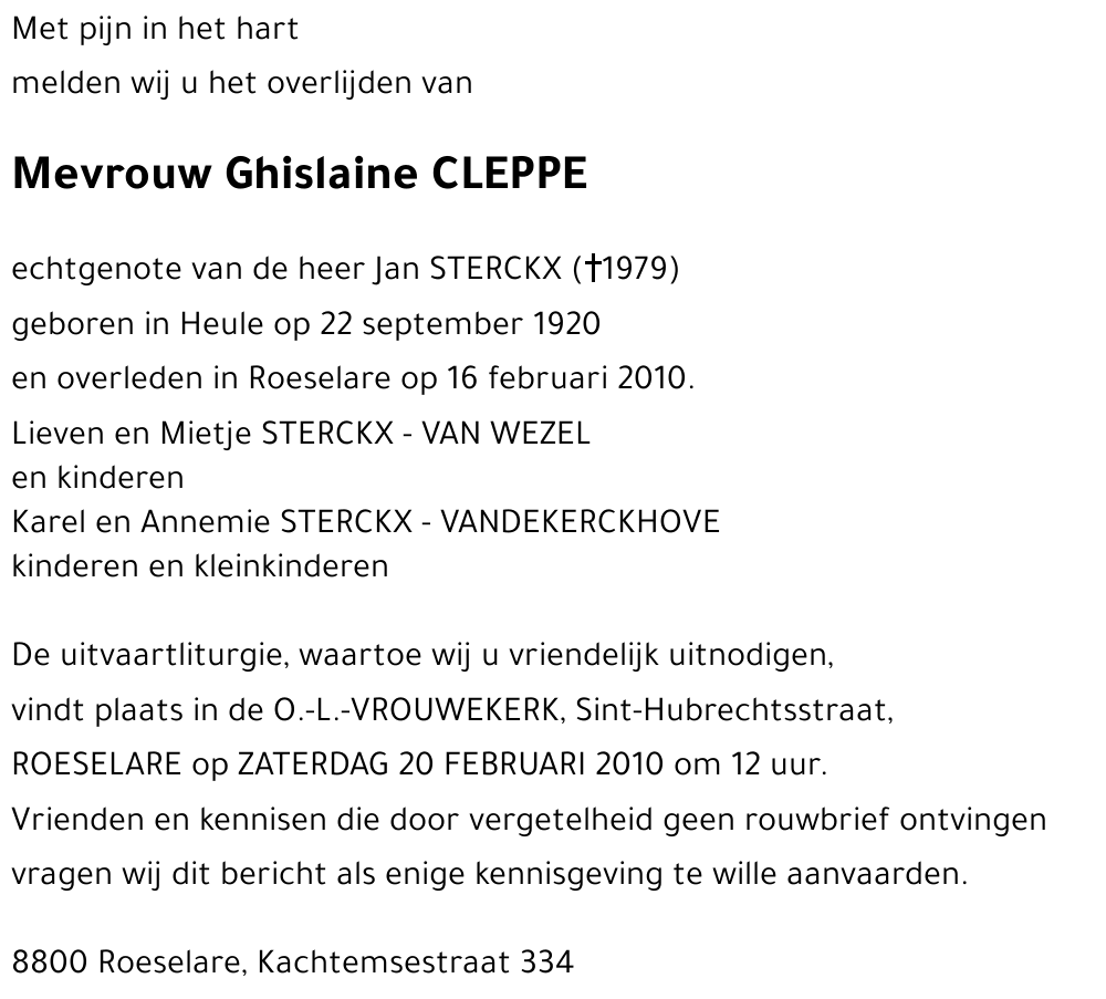 Ghislaine CLEPPE