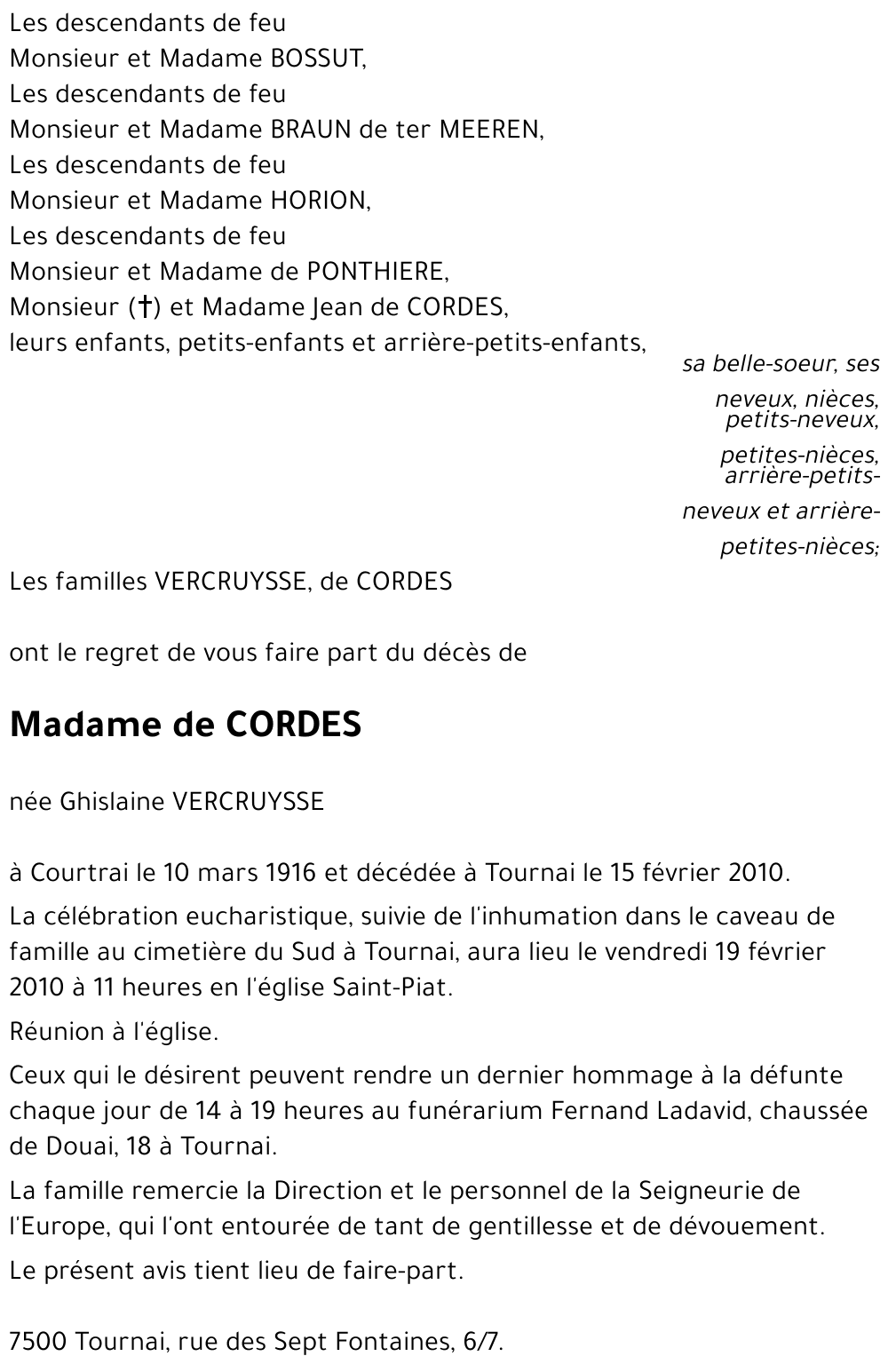 Ghislaine VERCRUYSSE