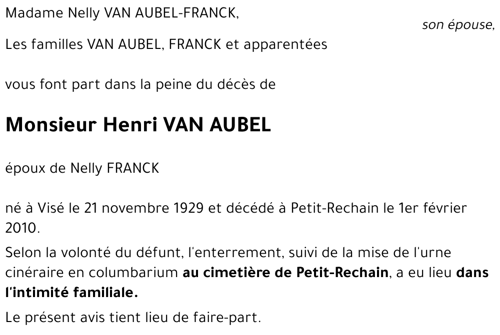 Henri VAN AUBEL