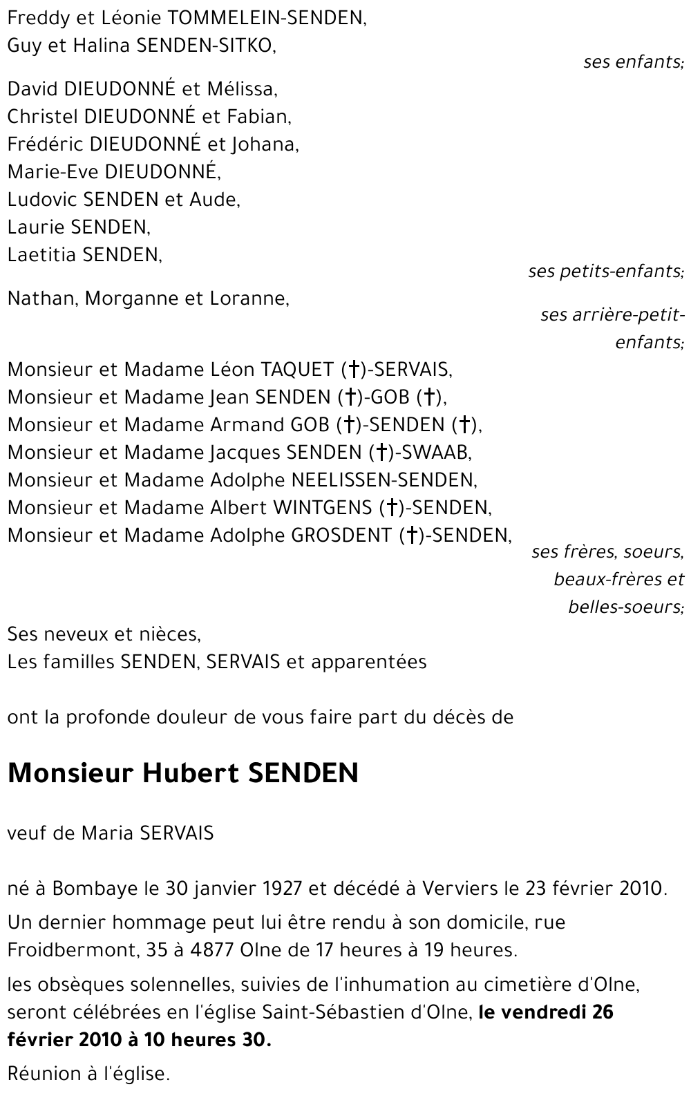 Hubert SENDEN