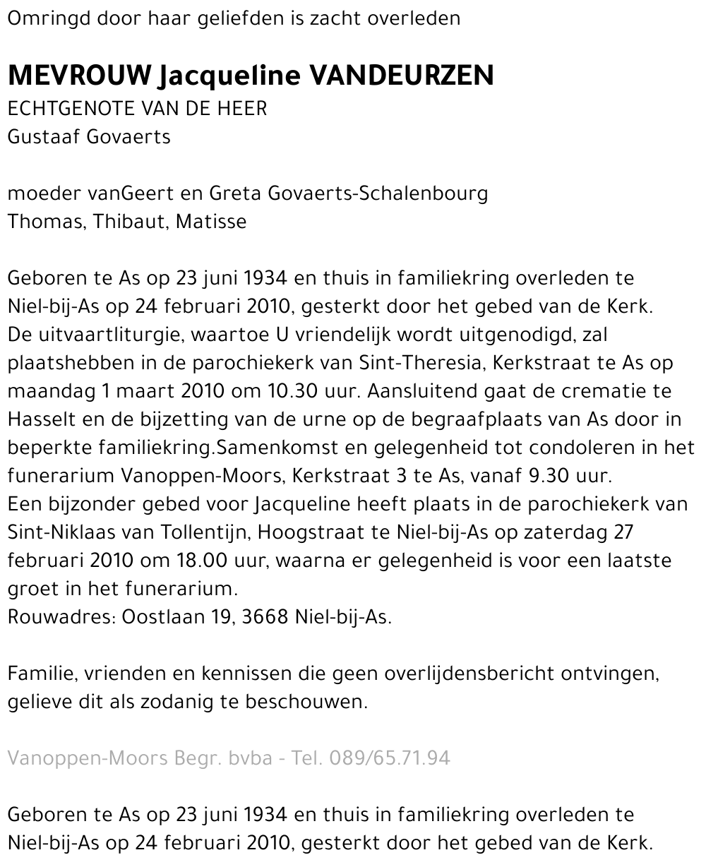 Jacqueline Vandeurzen