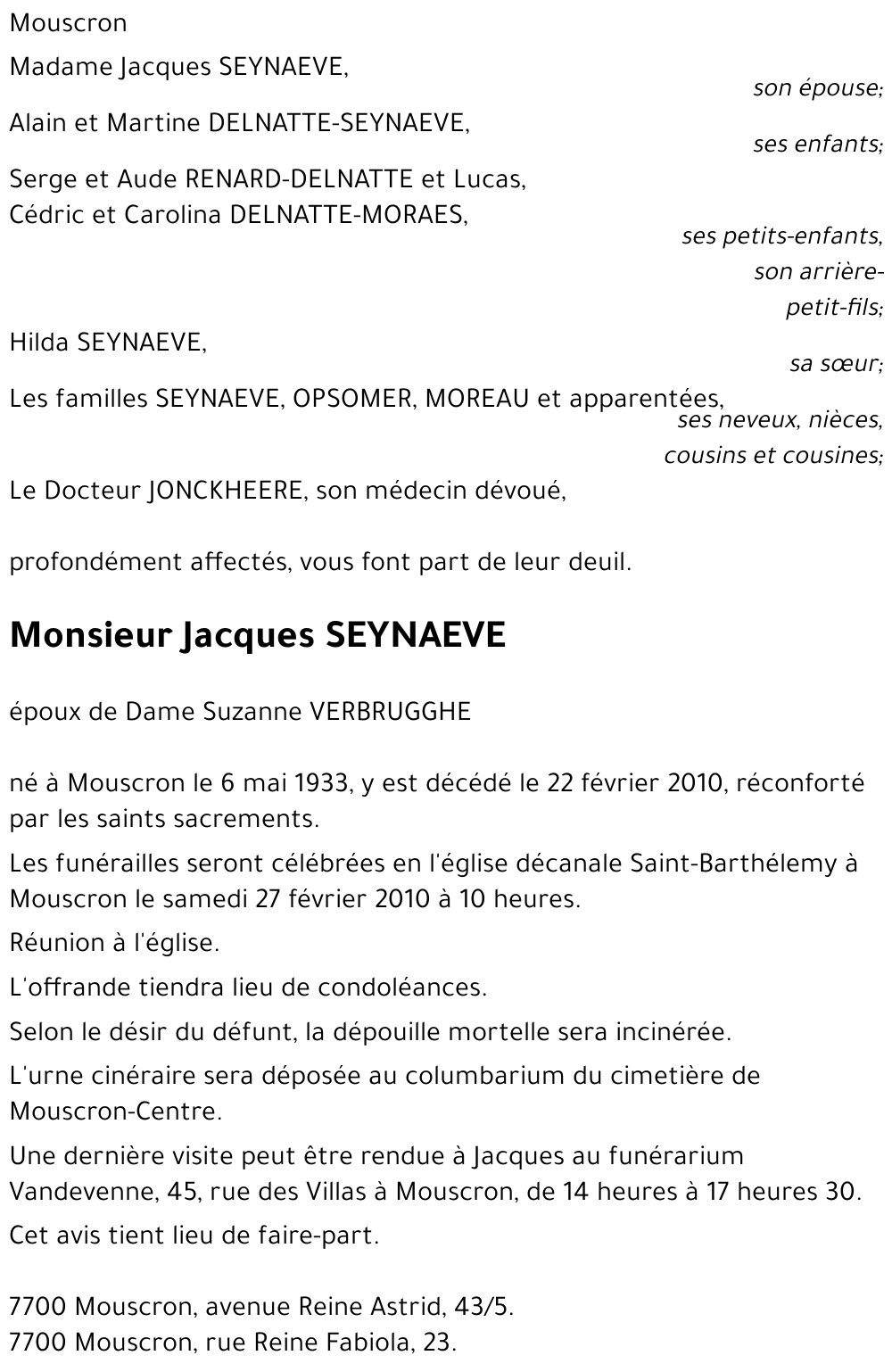 Jacques SEYNAEVE