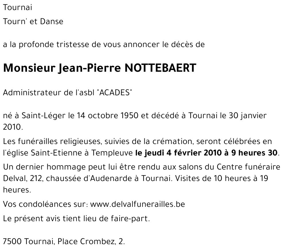 Jean-Pierre NOTTEBAERT