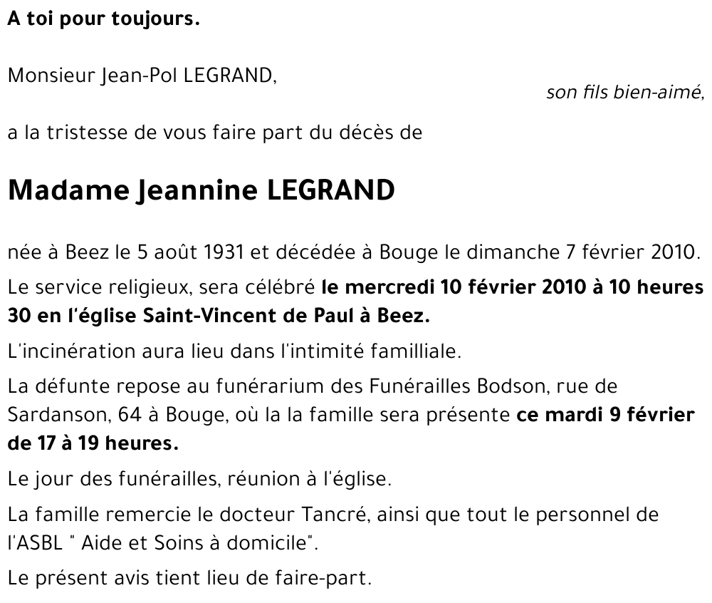 Jeannine LEGRAND