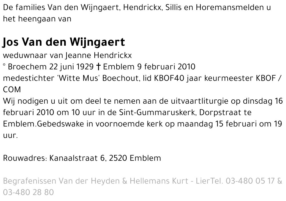 Jos Van den Wijngaert