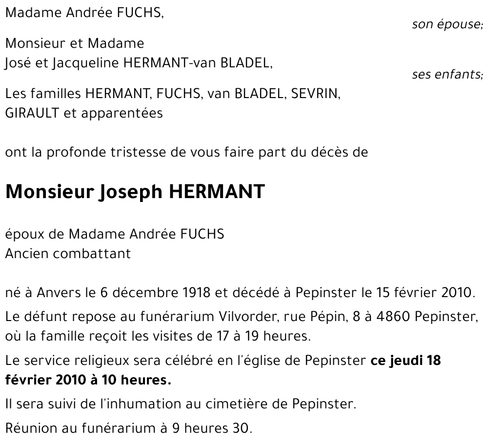 Joseph HERMANT