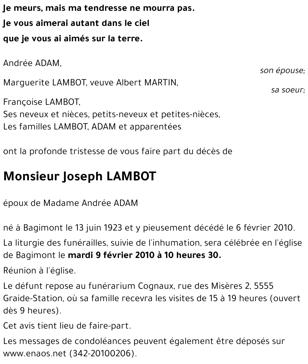 Joseph LAMBOT