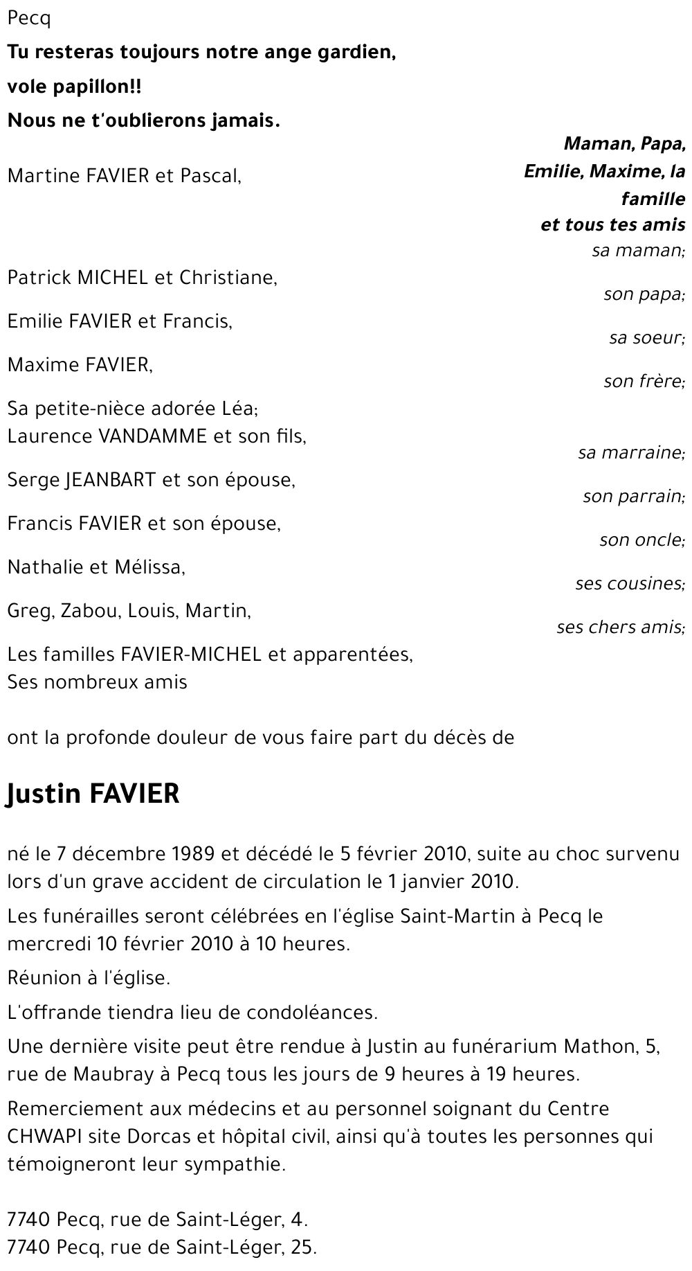 Justin FAVIER
