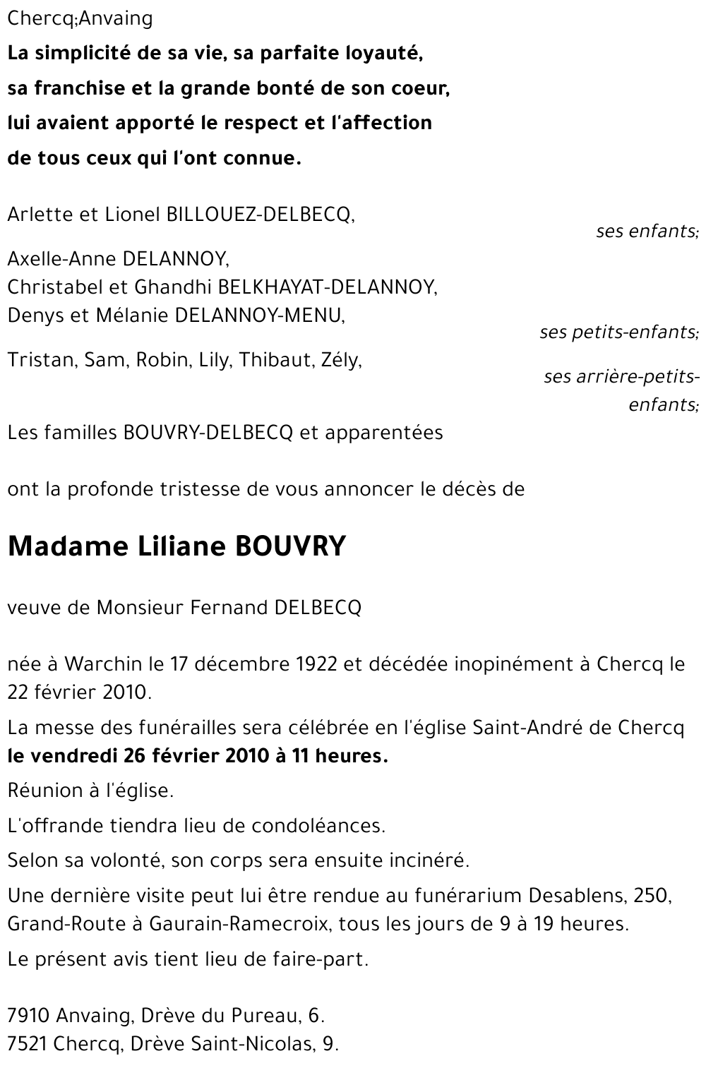 Liliane BOUVRY