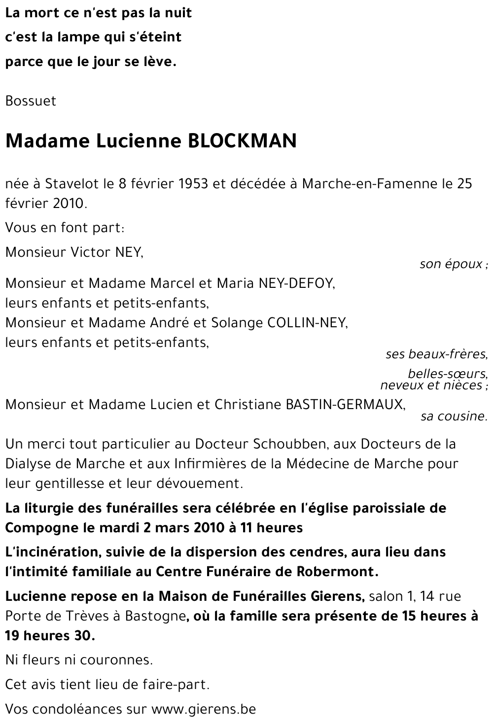 Lucienne BLOCKMAN