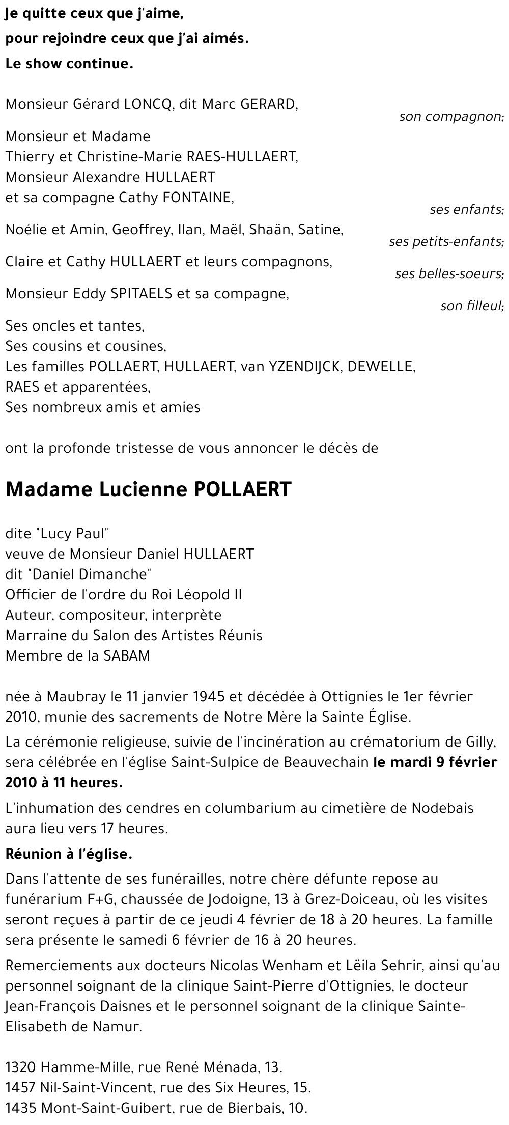Lucienne POLLAERT