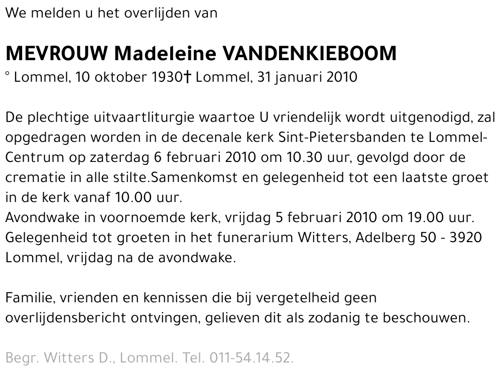 Madeleine Vandenkieboom