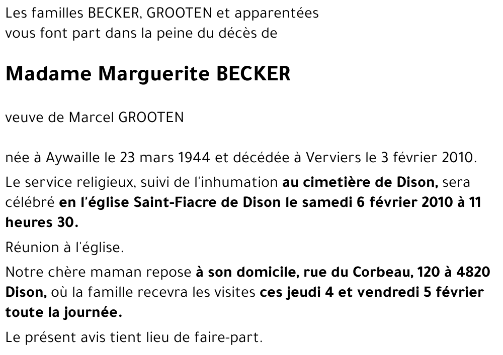 Marguerite BECKER