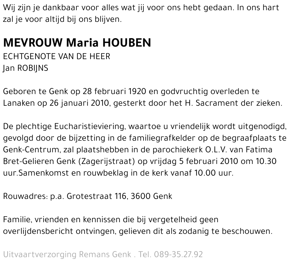 Maria HOUBEN