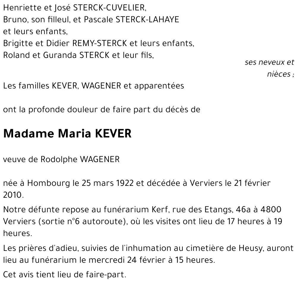 Maria KEVER