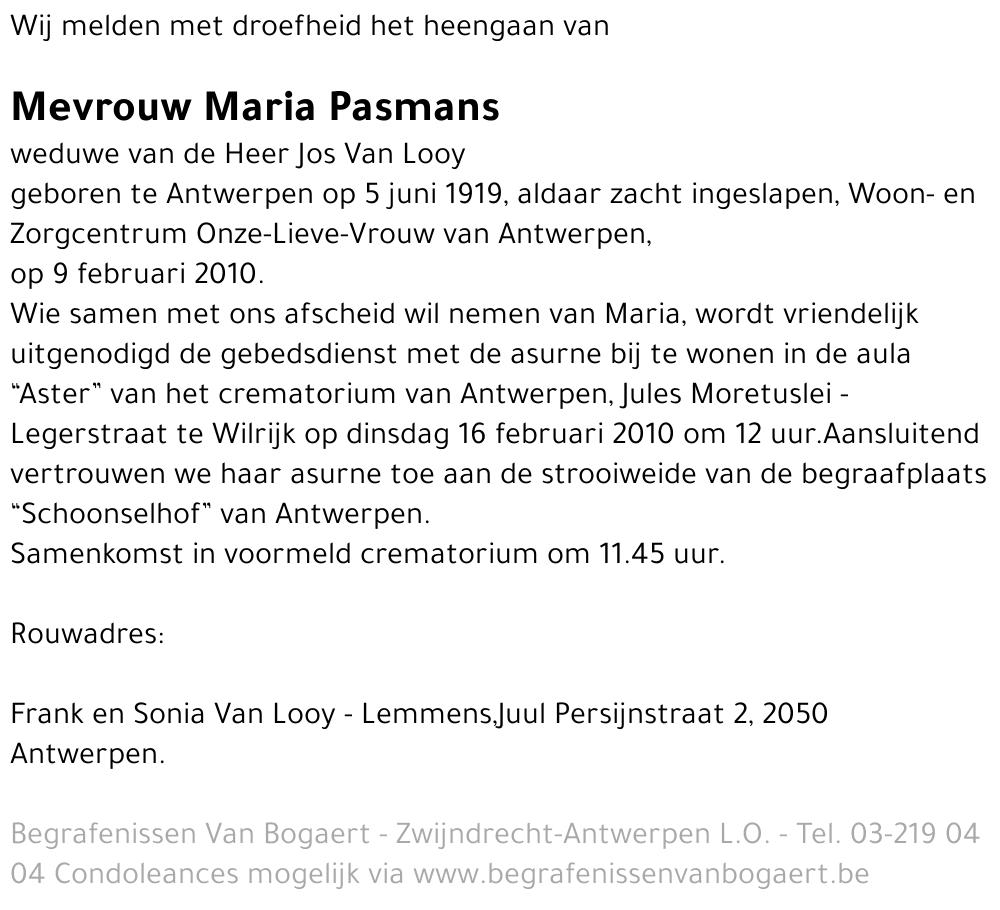Maria Pasmans