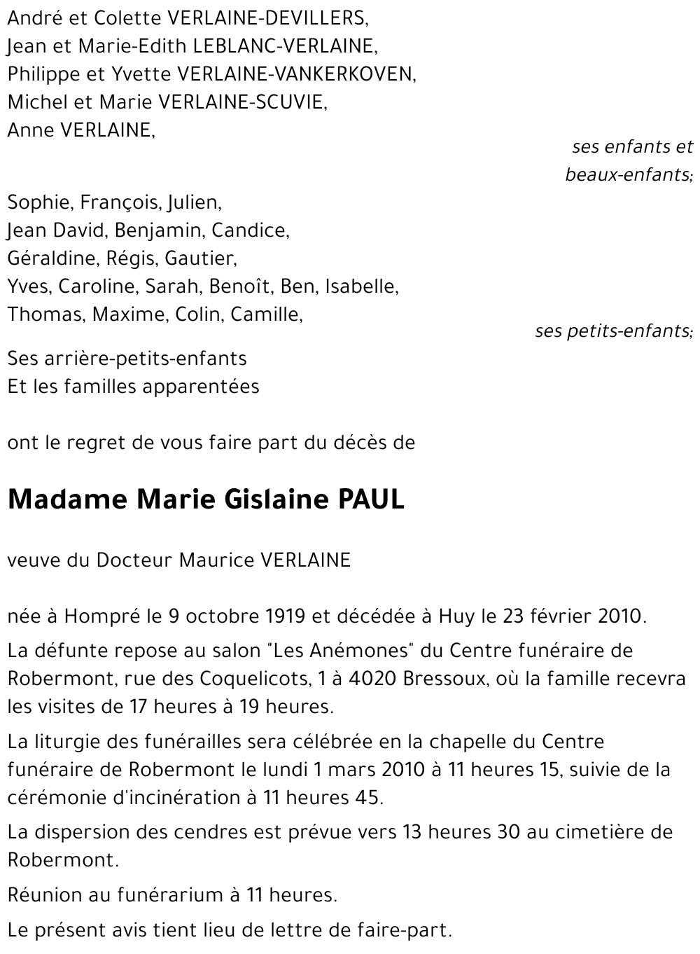 Marie Gislaine PAUL