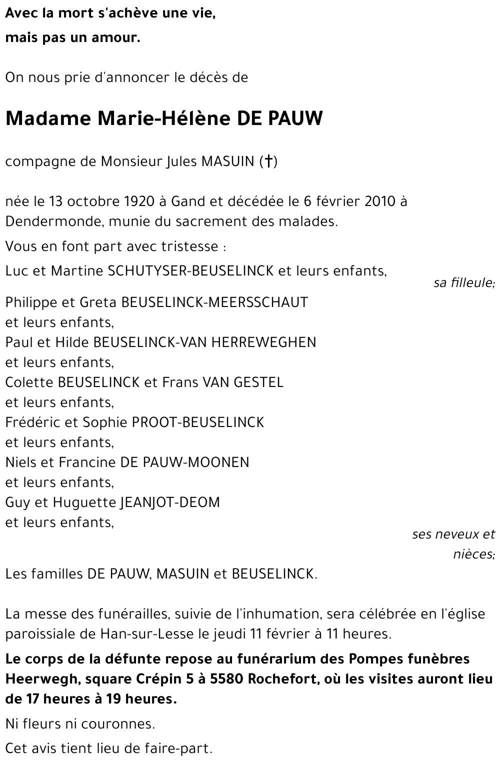 Marie-Hélène DE PAUW