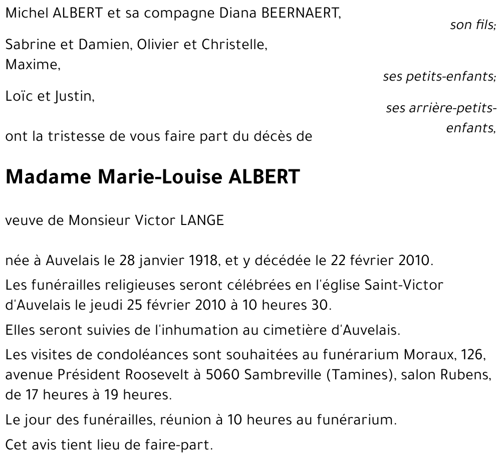 Marie-Louise ALBERT