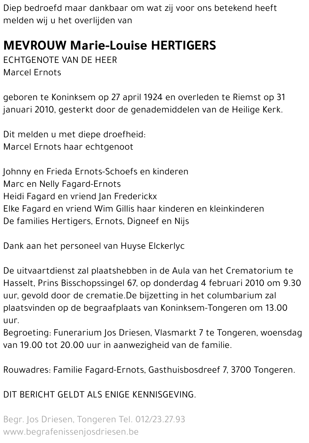 Marie-Louise Hertigers