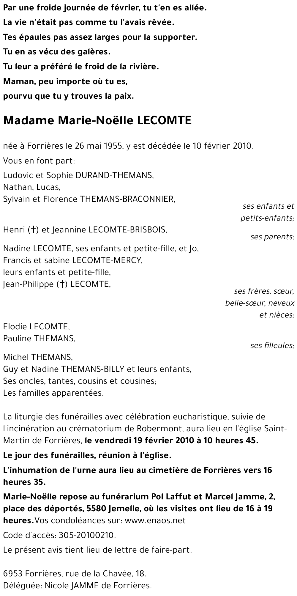 Marie-Noëlle LECOMTE