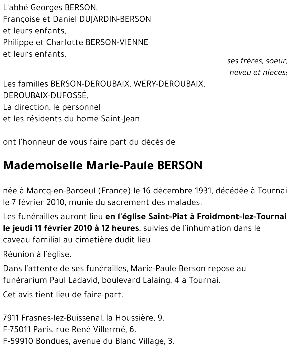 Marie-Paule BERSON