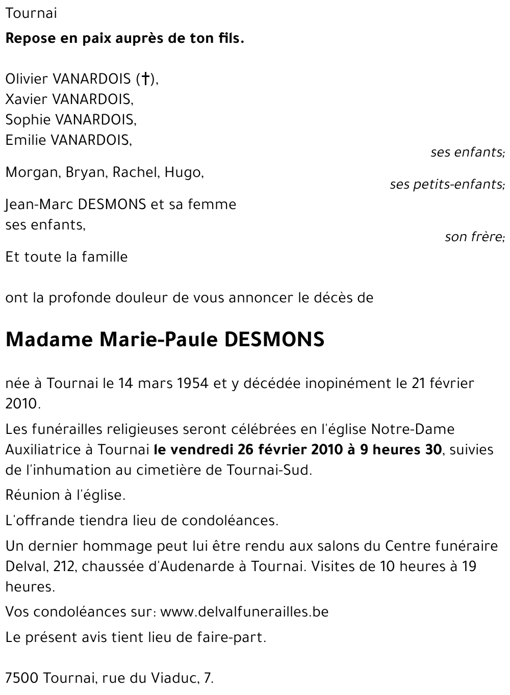 Marie-Paule DESMONS
