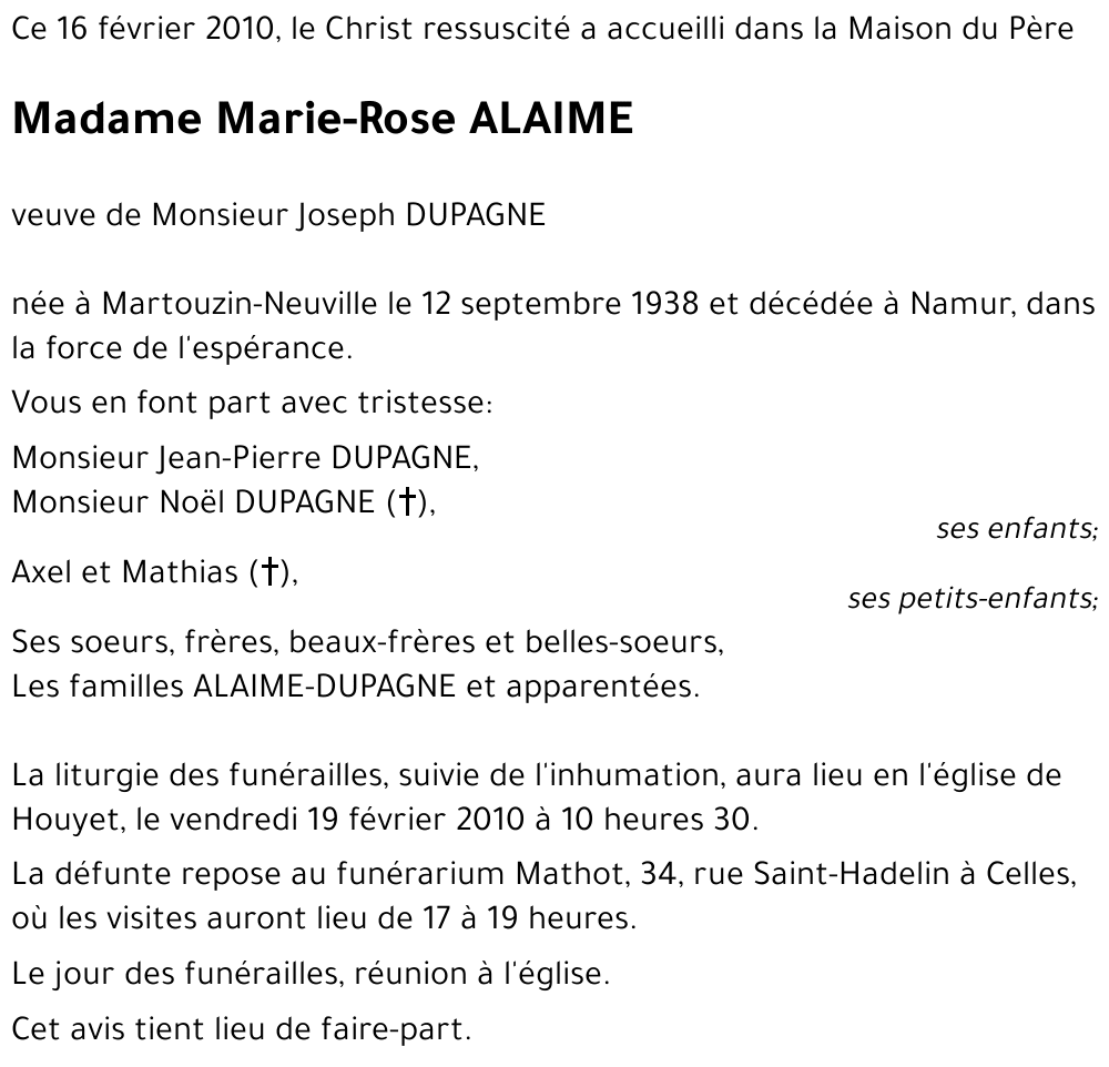 Marie-Rose ALAIME