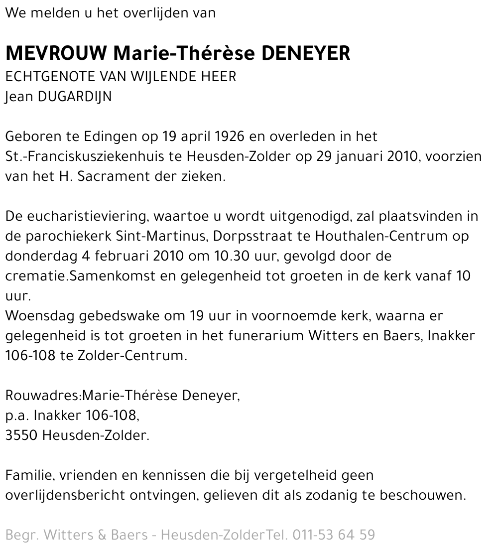 Marie-Therese Deneyer