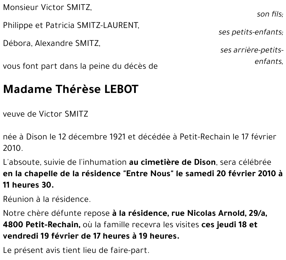 Marie-Thérèse LEBOT