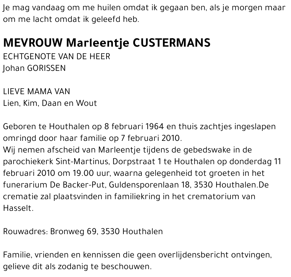 Marleentje CUSTERMANS