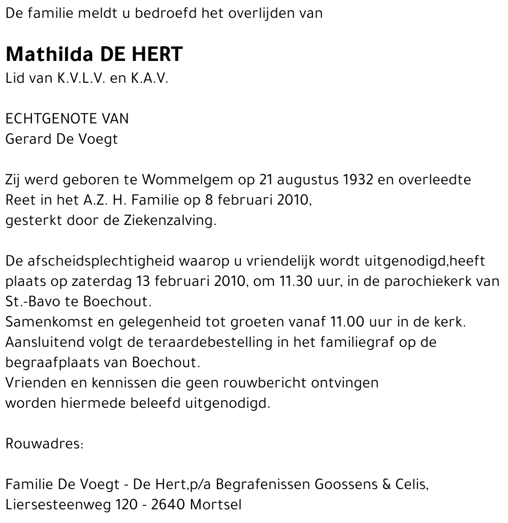 Mathilda De Hert