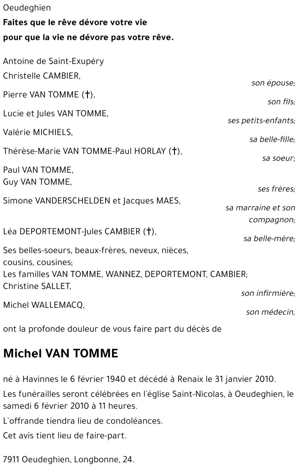 Michel VAN TOMME