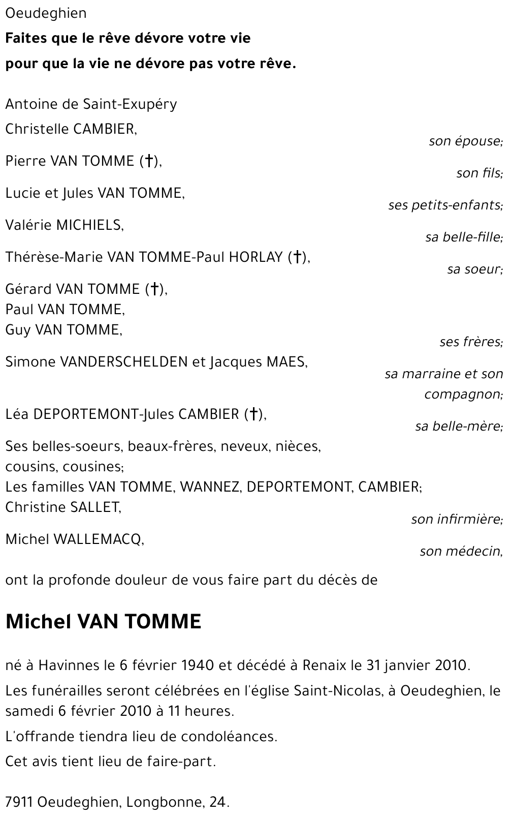 Michel VAN TOMME