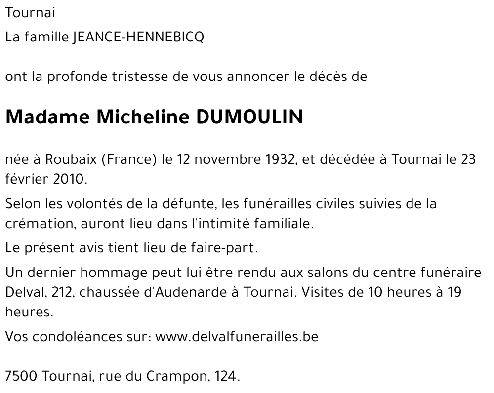 Micheline DUMOULIN