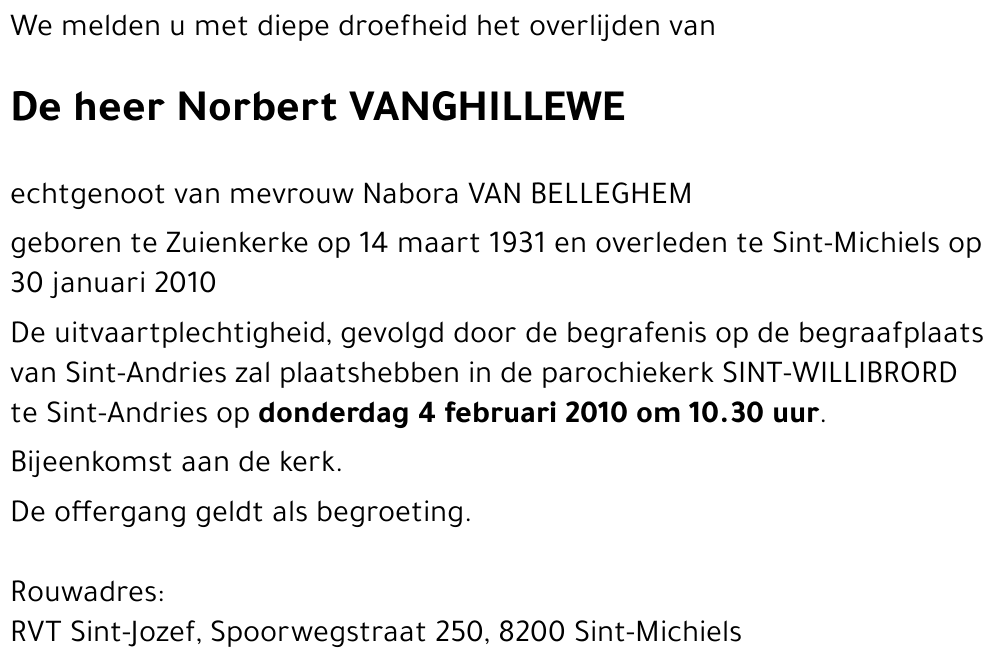 Norbert Vanghillewe