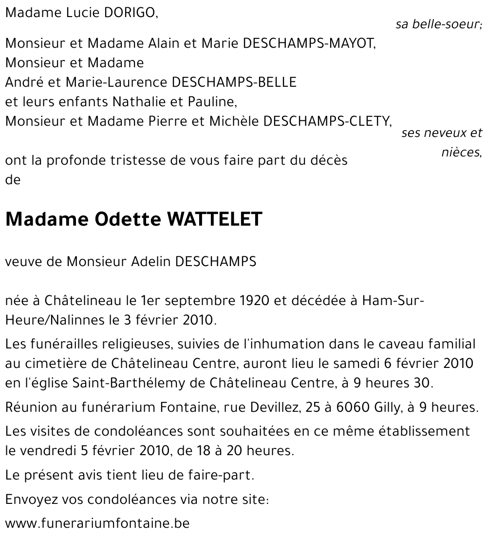 Odette WATTELET