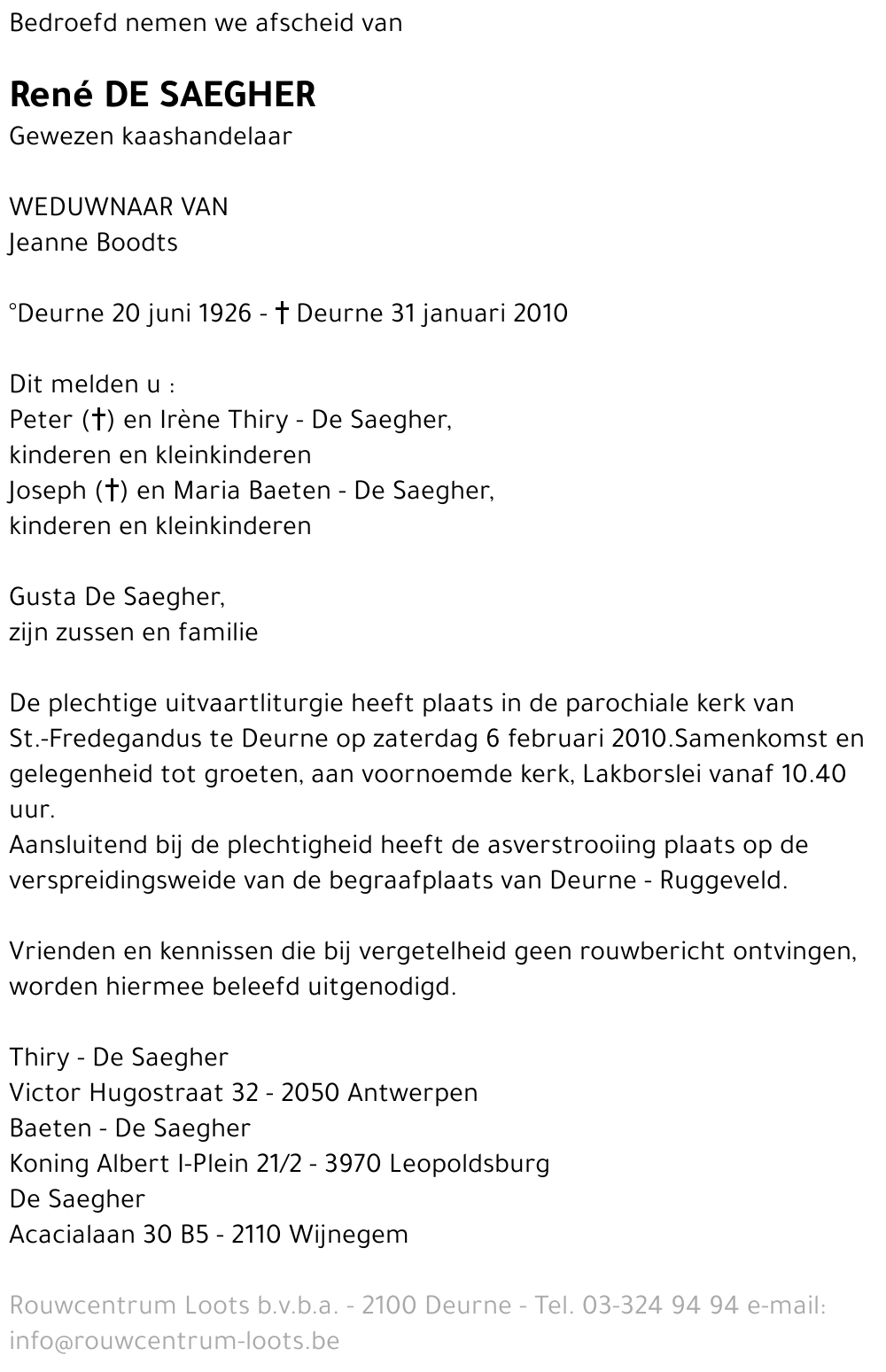 René De Saegher