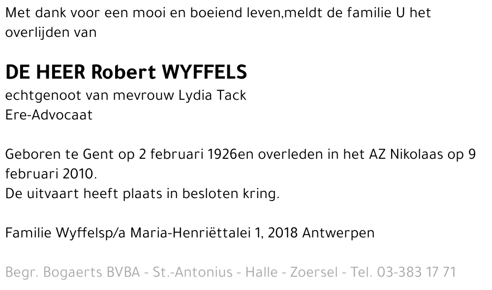 Robert Wyffels