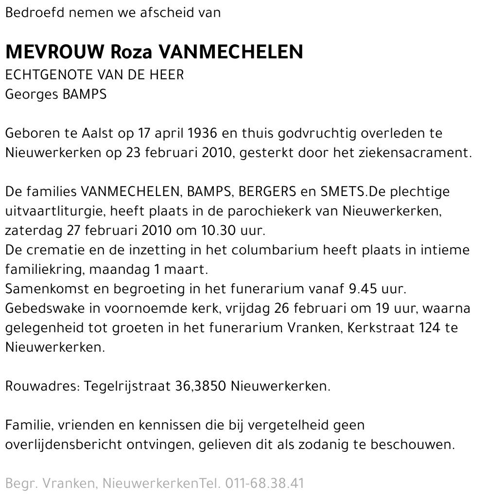 Roza VANMECHELEN