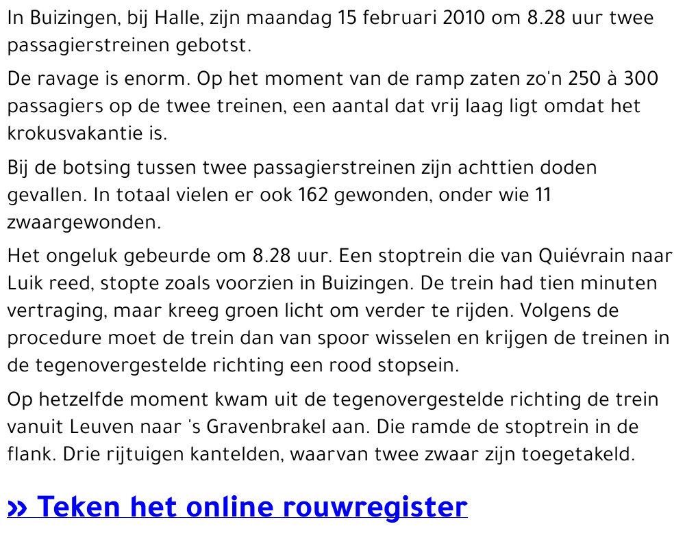 Slachtoffers Treinramp Halle