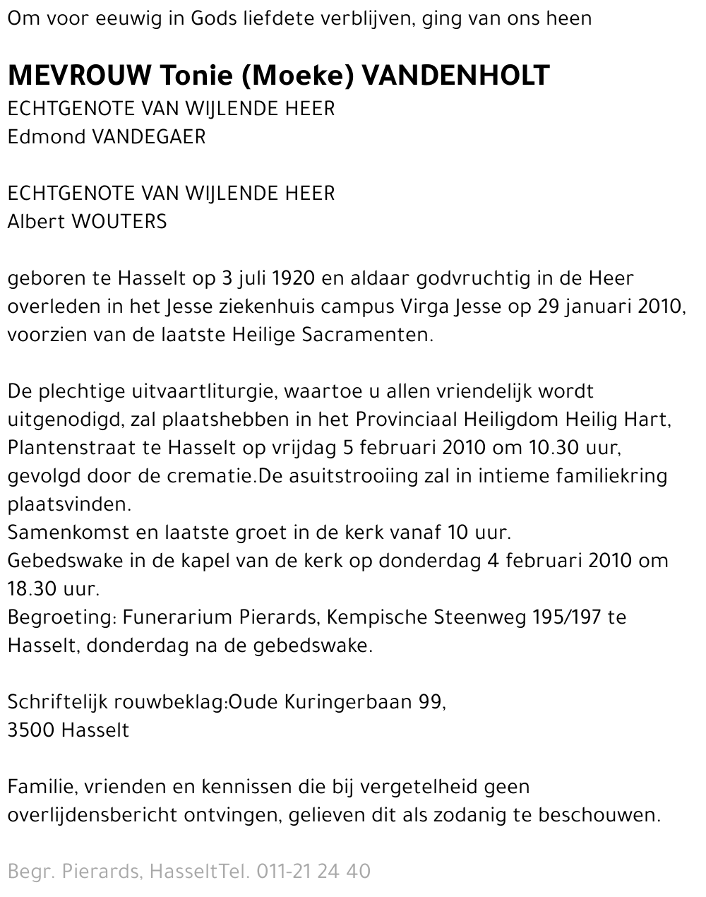 Tonie (Moeke) Vandenholt