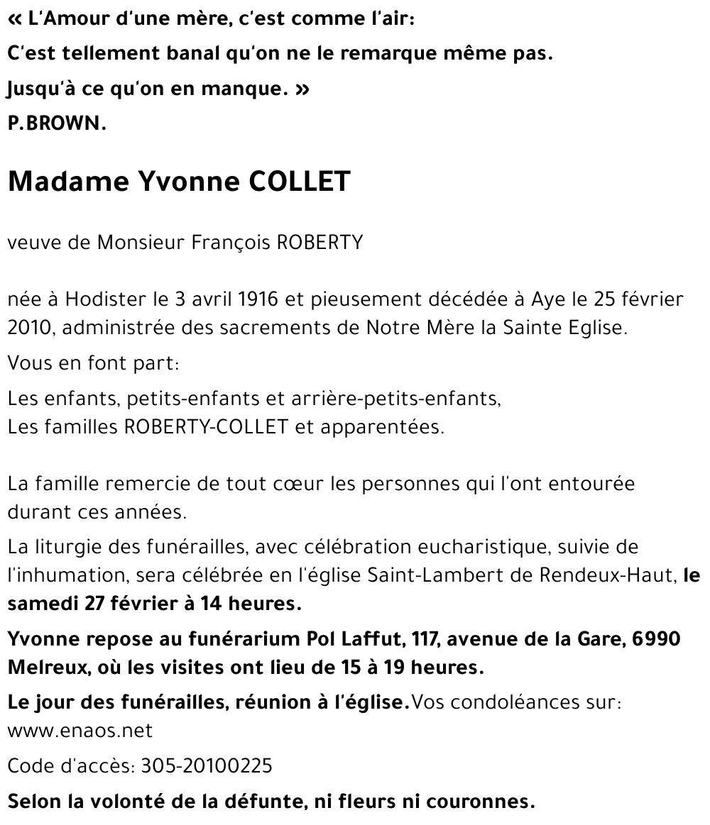 Yvonne COLLET