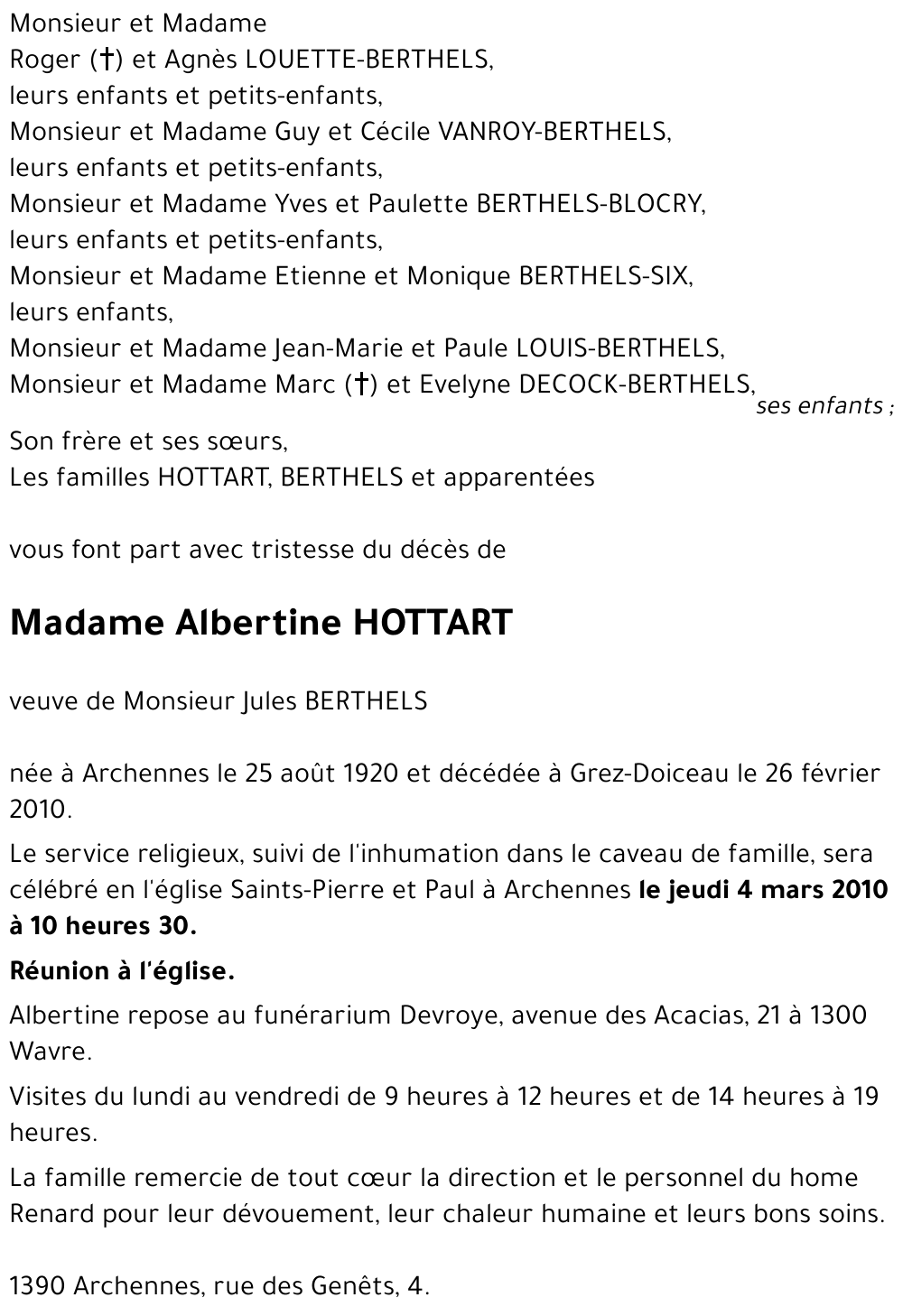 Albertine HOTTART